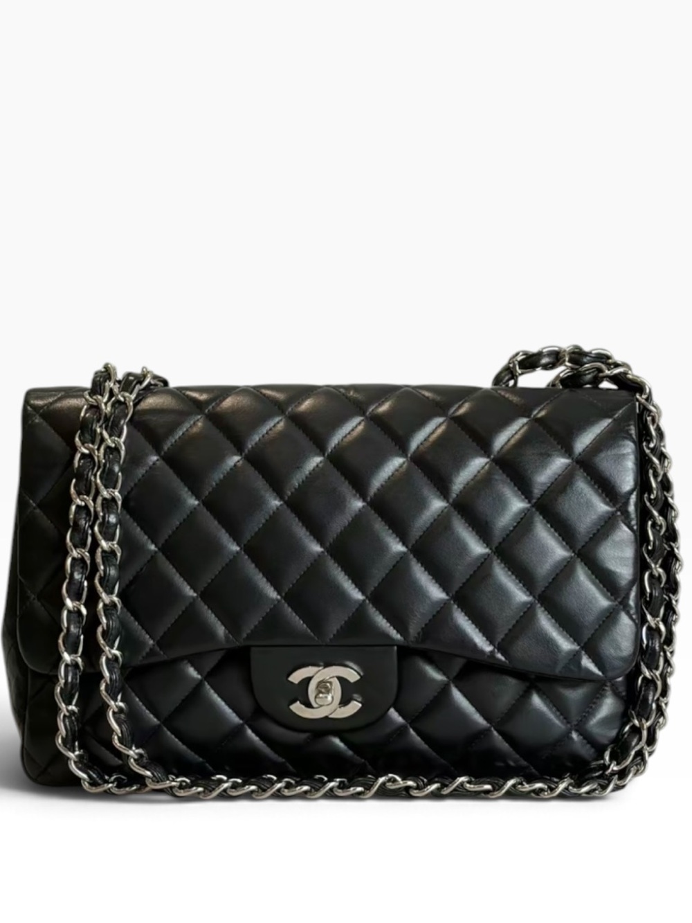 CHANEL JUMBO Classic Flap Bag Quilted Caviar BLK